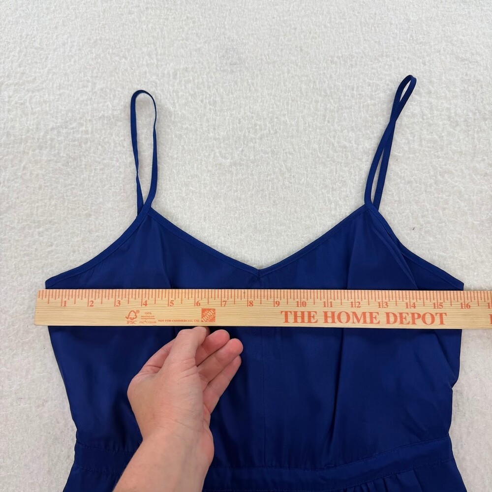 J Crew Dress Womens Sleeveless Fit & Flare Lined Pockets Adjustable Strap Blue 4 - Picture 7 of 9